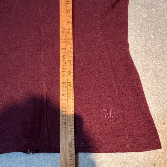 Women’s Ibex Merino Wool Full Zip Vest Burgundy sz M - Picture 3 of 5